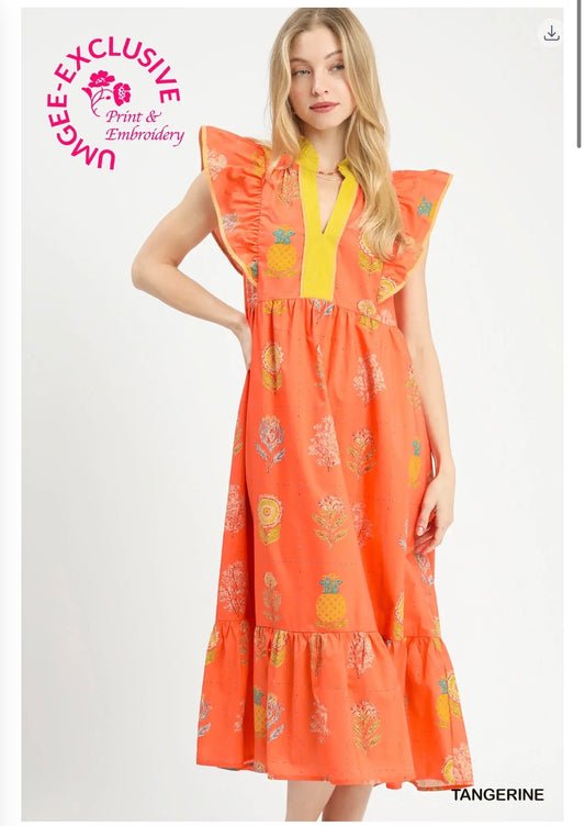 The Rissy dress in tangerine