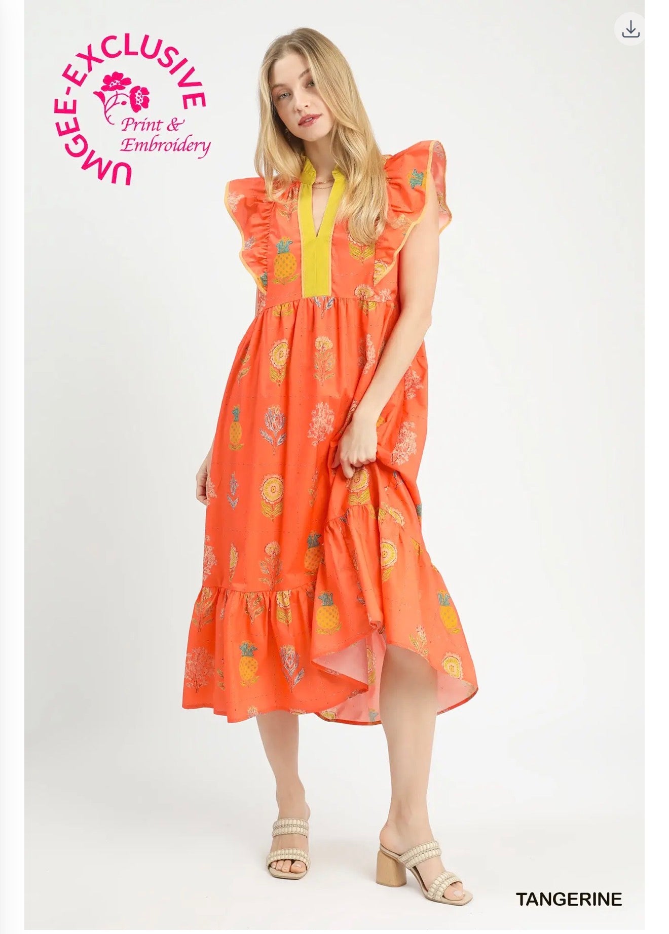 The Rissy dress in tangerine