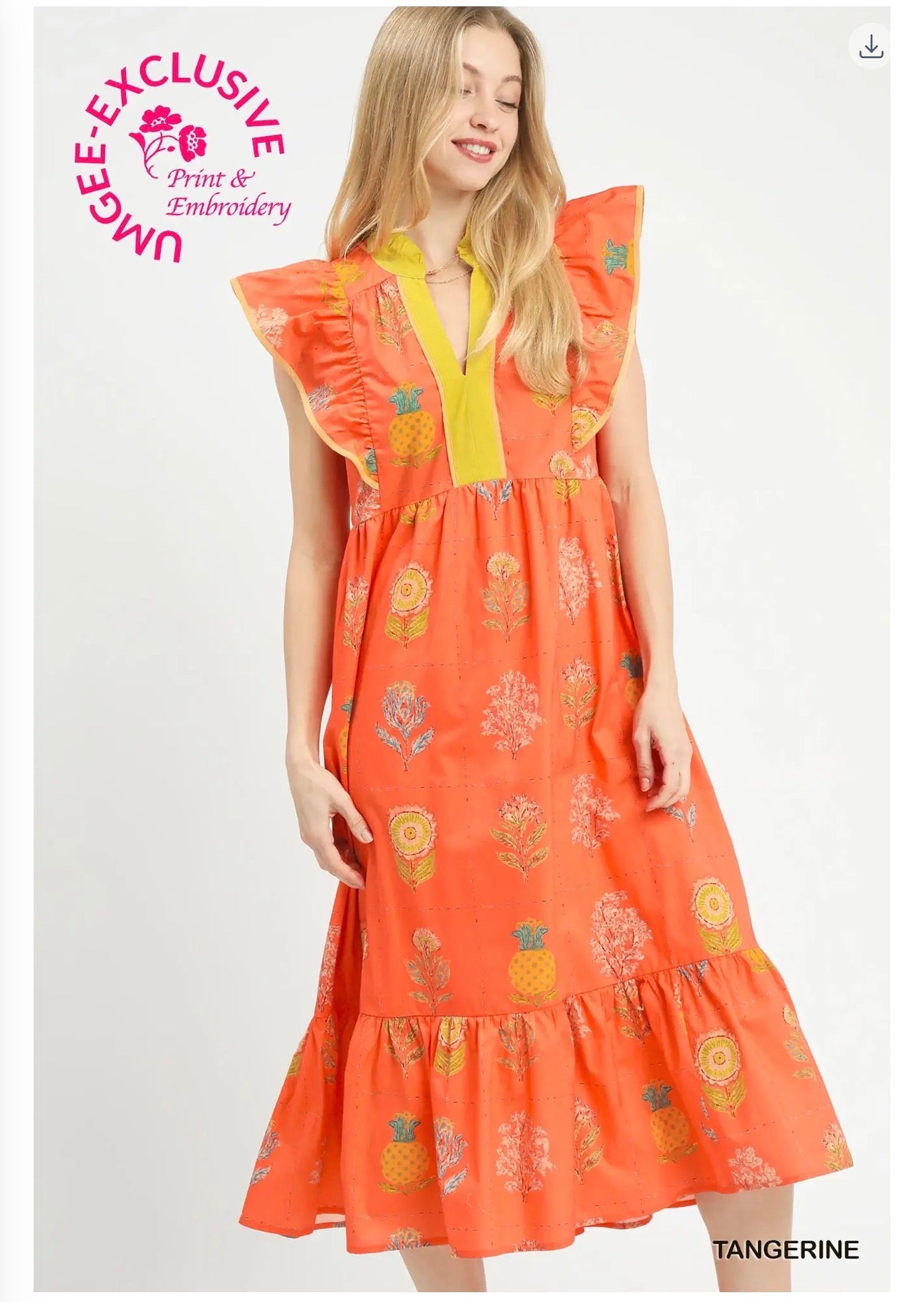 The Rissy dress in tangerine