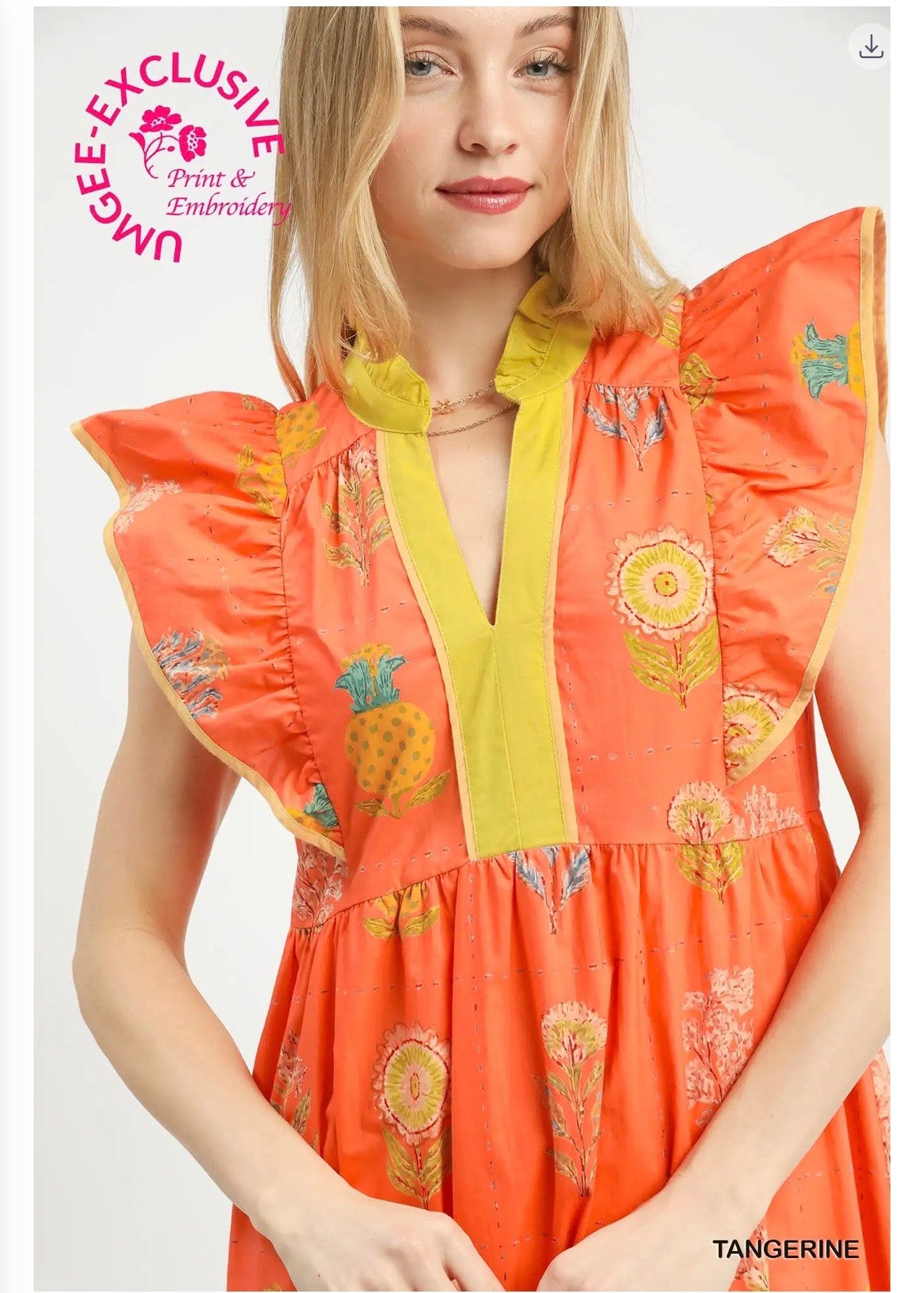 The Rissy dress in tangerine