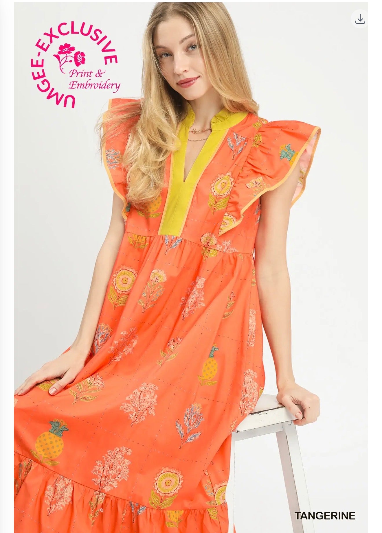 The Rissy dress in tangerine
