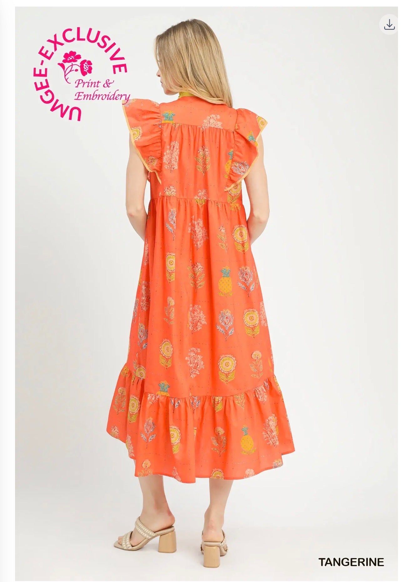 The Rissy dress in tangerine