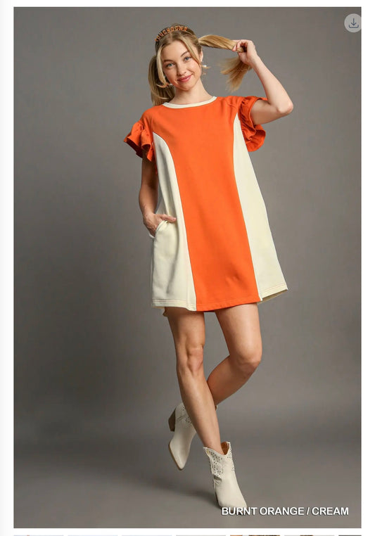 The Game Day dress in orange